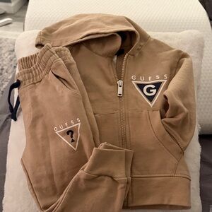 Guess Kids Tan Hoodie and Joggers Set